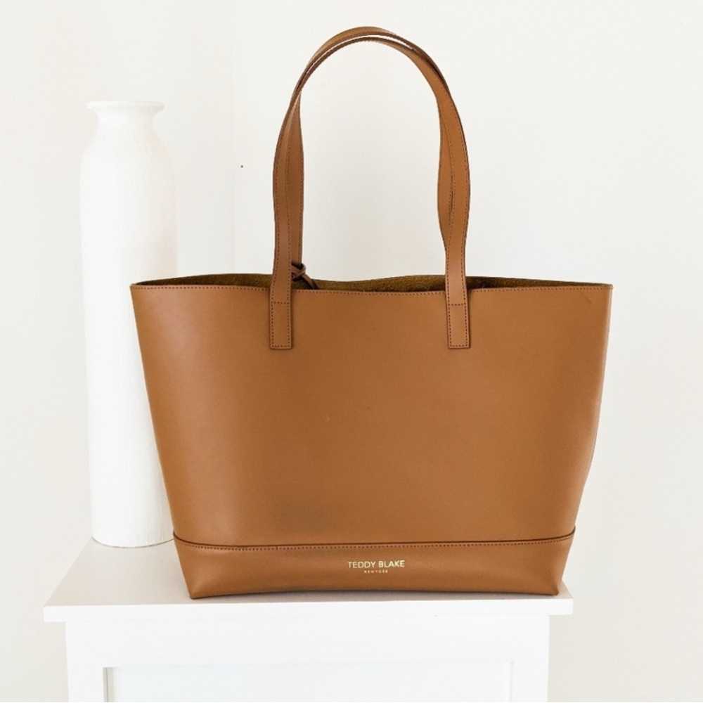 Teddy Blake Leather Tote Alice Vitello CAMEL